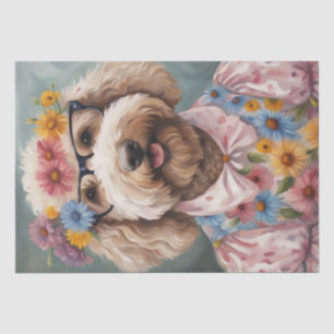Papel De Seda Dapper Golden Doodle con atuendo elegante