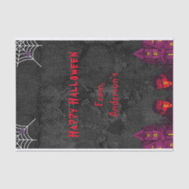 Papel De Seda Dark Black Creepy Personalizado Halloween Party Gi