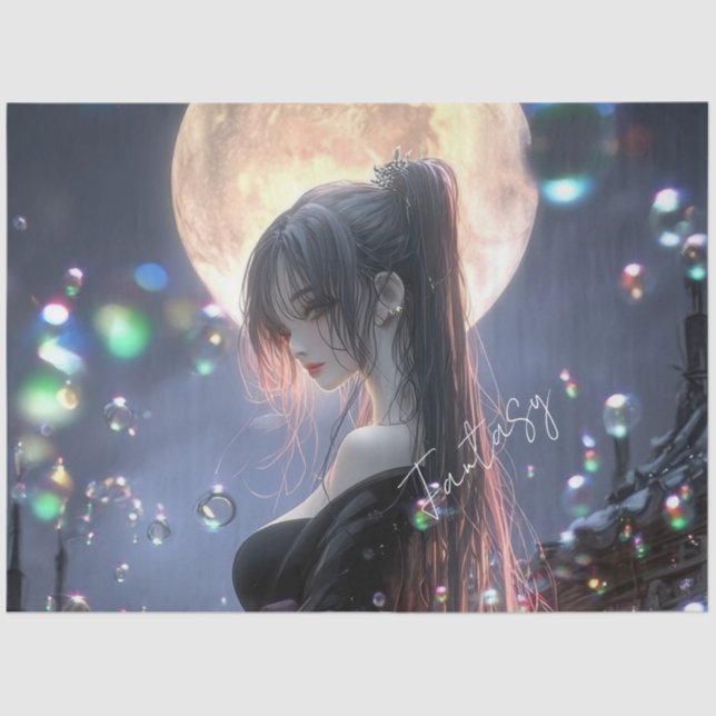 Papel De Seda Dark fantasy girl / Aesthetic (Anverso)