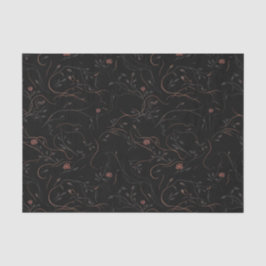 Papel De Seda Dark Floral Line Art Tissue Paper