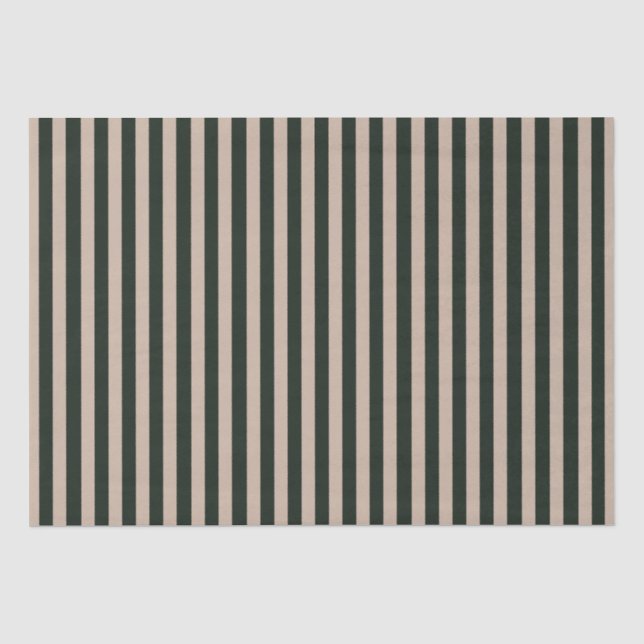 Papel De Seda Dark Green Gray Stripes Birday (Anverso)