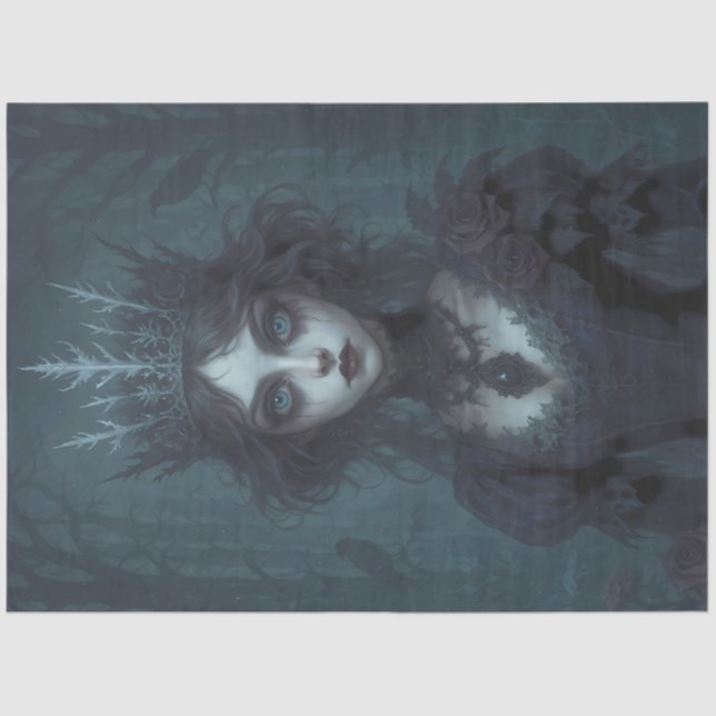 Papel De Seda Dark Ice Queen Decoupage  – Gothic Fantasy Winter (Anverso)