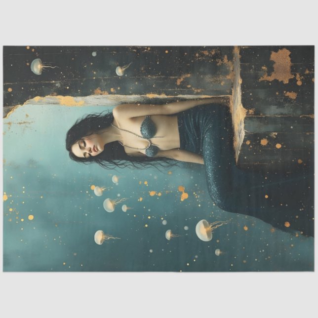 Papel De Seda Dark Mermaid Decoupage Paper Ocean Fantasy (Anverso)