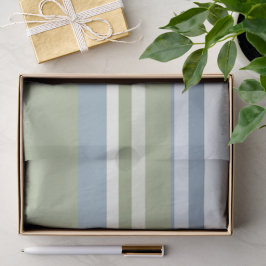 Papel De Seda Dark Pastel Blue and Spring Rain Stripes