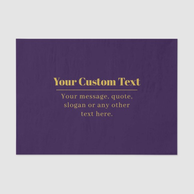 Papel De Seda Dark Purple & Gold Business Name o Greet (Anverso)