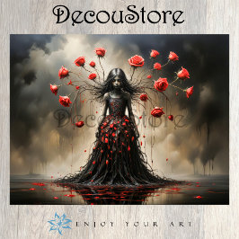 Papel De Seda Dark Rose Siren Decoupage