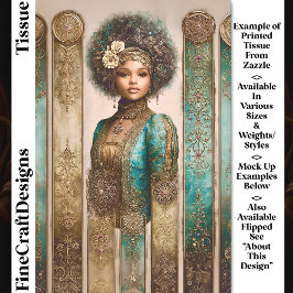 Papel De Seda Dark Skin Woman, Baroque Panels DY1L Decoupage