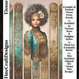 Papel De Seda Dark Skin Woman, Baroque Panels DY1R Decoupage