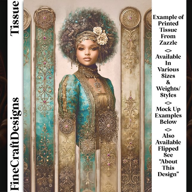 Papel De Seda Dark Skin Woman, Baroque Panels DY1R Decoupage (Subido por el creador)