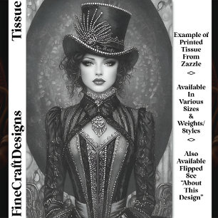 Papel De Seda Dark Steampunk Lady Ringmaster DN7LF Decoupage