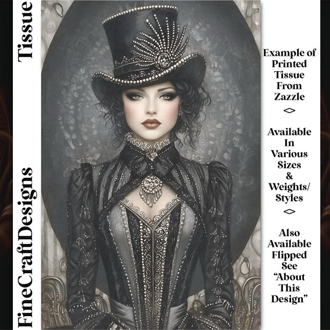 Papel De Seda Dark Steampunk Lady Ringmaster DN7R Decoupage (Subido por el creador)