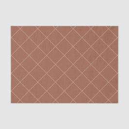 Papel De Seda Dashed Diamond Grid Geometric Deep Rust