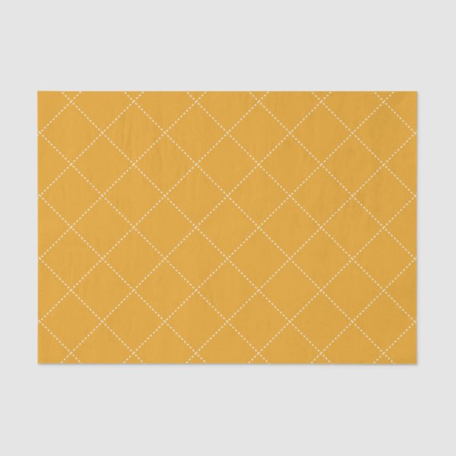 Papel De Seda Dashed Diamond Grid Geometric Goldenrod (Anverso)