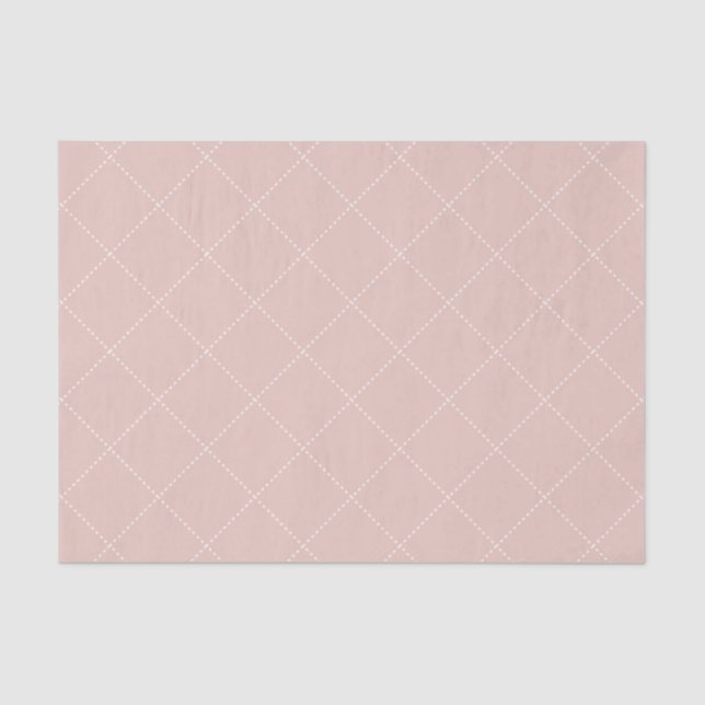 Papel De Seda Dashed Diamond Grid Geometric Pale Blush Pink (Anverso)