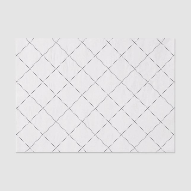 Papel De Seda Dashed Diamond Grid Geometric Soft White (Anverso)