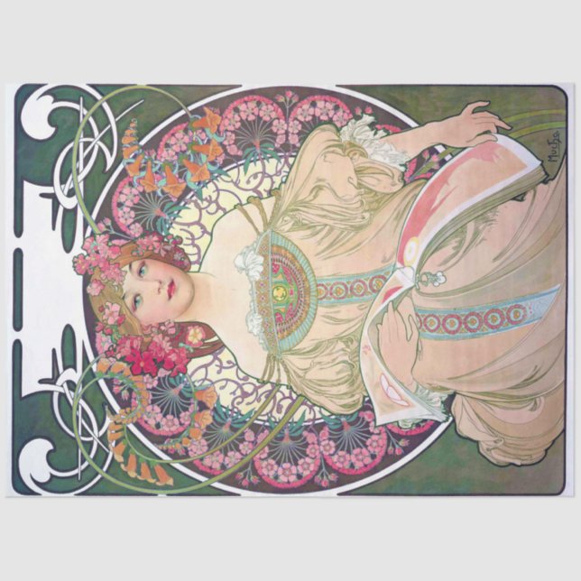 Papel De Seda Daydream (Primavera), Mucha (Anverso)