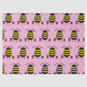 Papel de seda de abeja feliz lindo