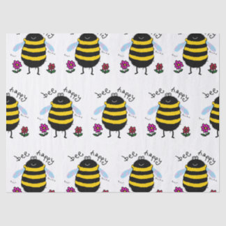 Papel de seda de abeja feliz lindo
