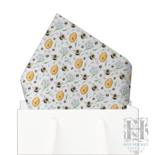 Papel de seda de abejas de miel floral