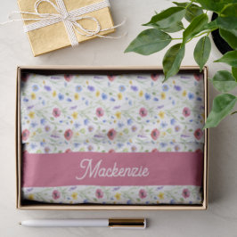 Papel de seda de acuarela de flor silvestre rosa a