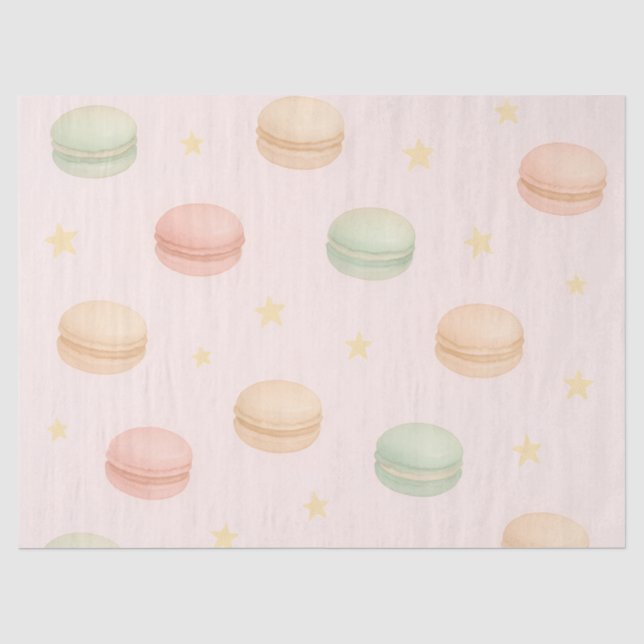 Papel de seda de acuarela de macarrones y estrella (Anverso)