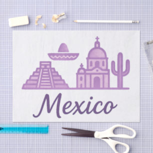 Papel de seda de acuarela de México, México minima