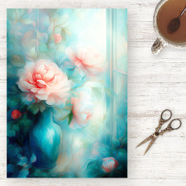 Papel de seda de acuarela floral lleno de luz