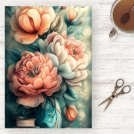 Papel de seda de acuarela floral vintage