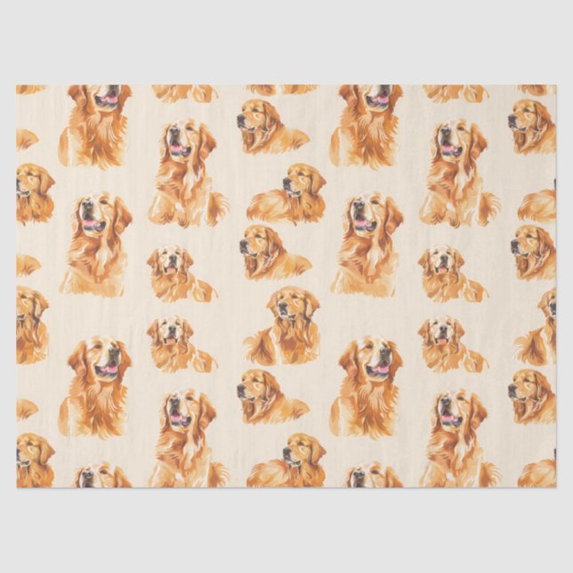 Papel de seda de alegría de Golden Retriever (Anverso)