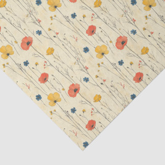 Papel de seda de amapola rústica