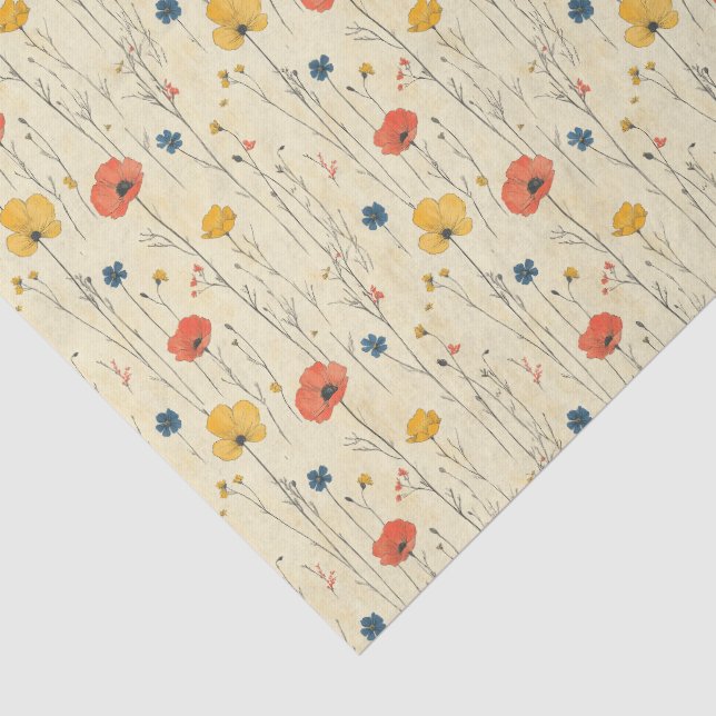 Papel de seda de amapola rústica (Detalle)