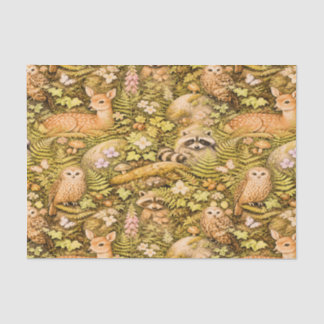 Papel de seda de animal de bosque Cottagecore