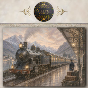 Papel de seda de antigua estación de tren