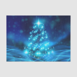 Papel de seda de árbol de Navidad azul etéreo