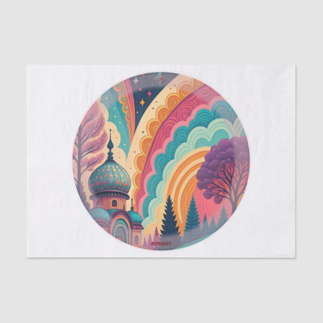 Papel de seda de arcoíris de cúpula soñadora – Per (Anverso)