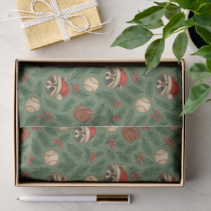 Papel de seda de béisbol de mapache de Navidad