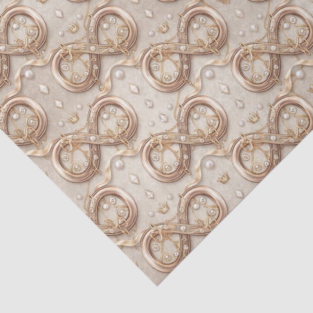 Papel de seda de boda infinito dorado (Detalle)