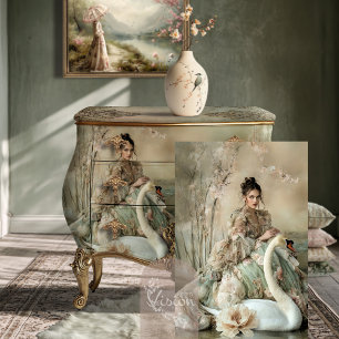 Papel De Seda De buena gana Bouffant Retrato & Cisne