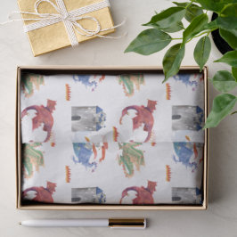 Papel de seda de caballero y dragón