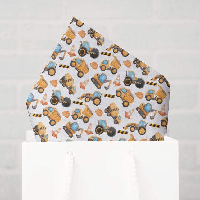 Papel de seda de camión de construcción (Bolsa de regalo)