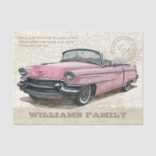 Papel de seda de coche convertible clásico rosa vi