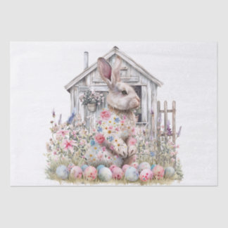 Papel de seda de conejo de Pascua de primavera
