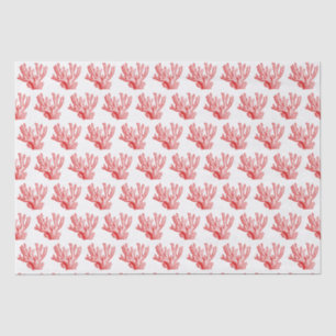 Papel de seda de coral rojo marino estilizado vint