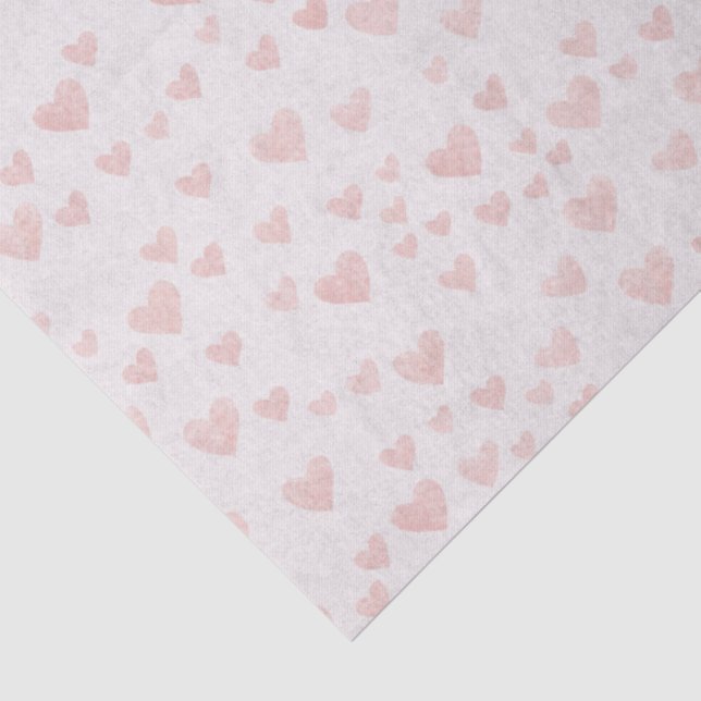 Papel de seda de corazones rosados suaves (Detalle)
