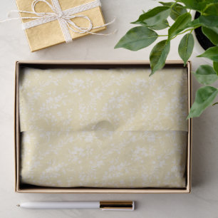 Papel de seda de crema neutral de ramitas de prima