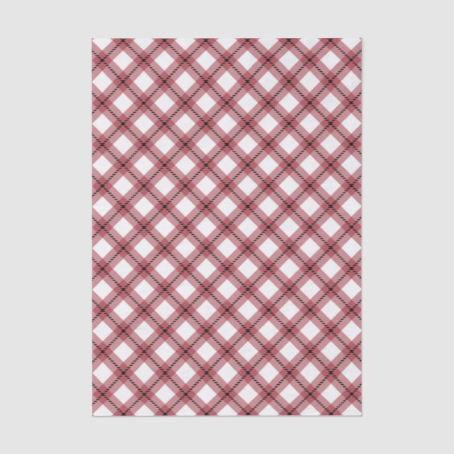 Papel de seda de Cuadro Escocés Rojo Elegante (Anverso)
