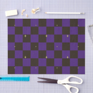 Papel de seda de cuadros morados de Halloween con