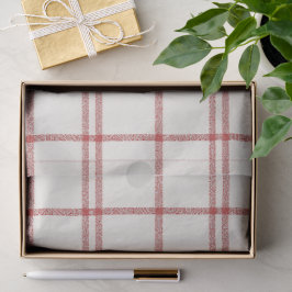 Papel de seda de cuadros navideños con nieve roja
