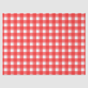 Papel de seda de cuadros rojos y blancos