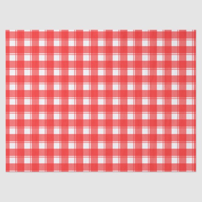 Papel de seda de cuadros rojos y blancos (Anverso)